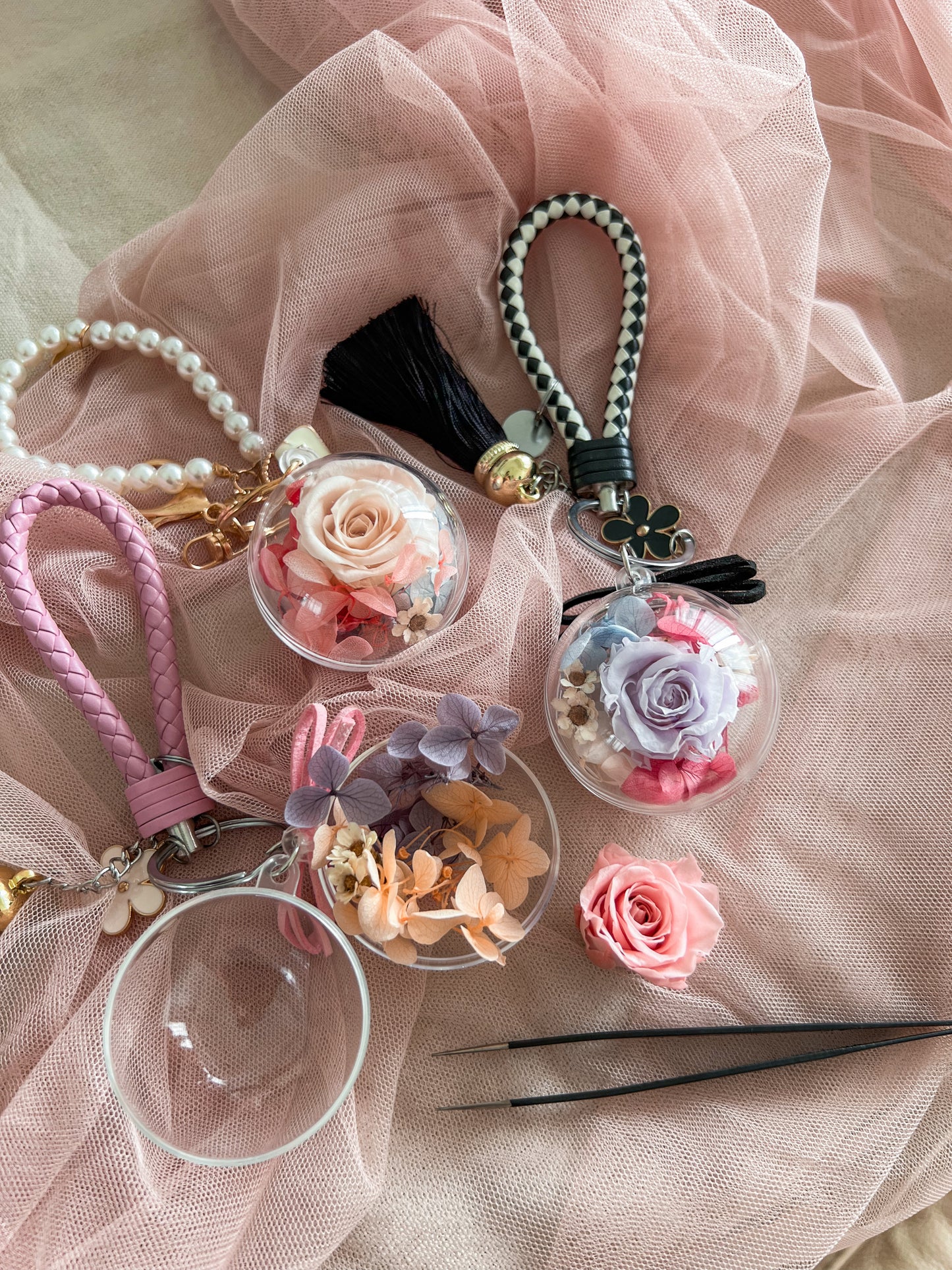 Everlasting Floral Bag Charm